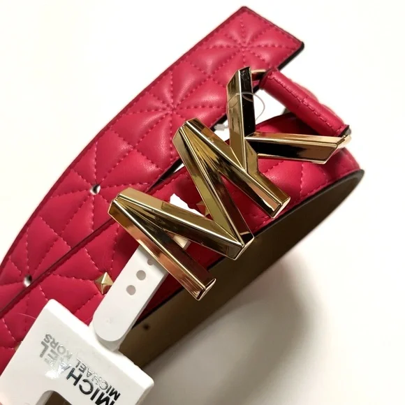 NWT MICHAEL Michael Kors pink quilted studded belt M Micheal Kors studded bag NWT Michael Kors | Mercari main image 4